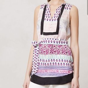 Anthropologie Maeve Istmo 100% silk tunic